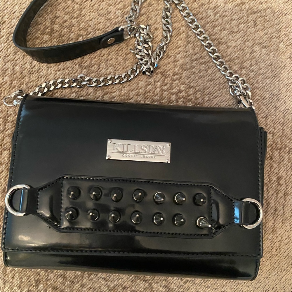 killstar black cross body bag like new